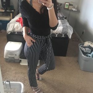 Flowy Striped Pants (High-waisted)